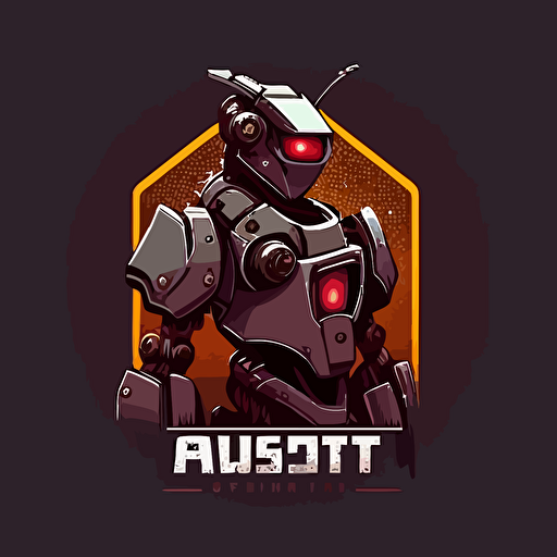 Mascot logo of a robot, simple, vector
