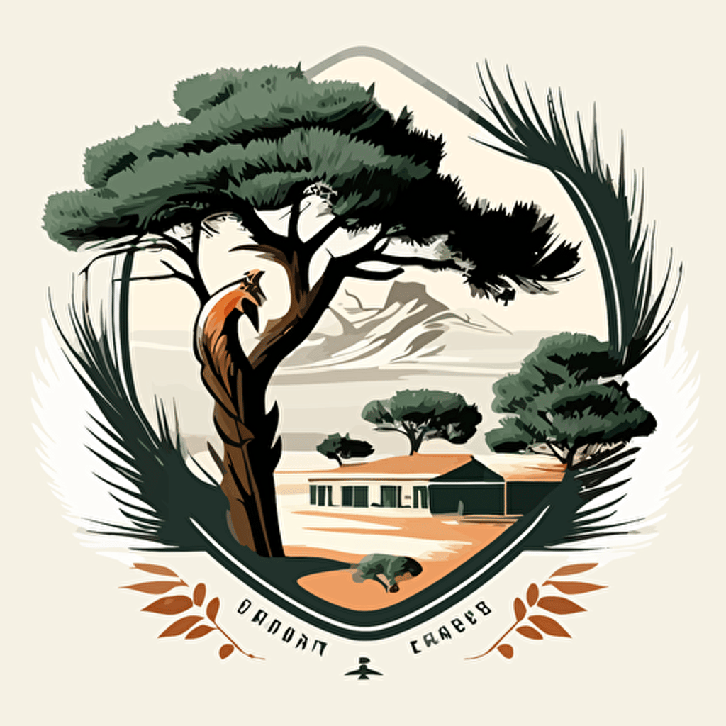 vector logo for hospital in camargue. trust, security, pine trees