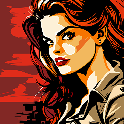 handsome girl, vector, comic, pop art
