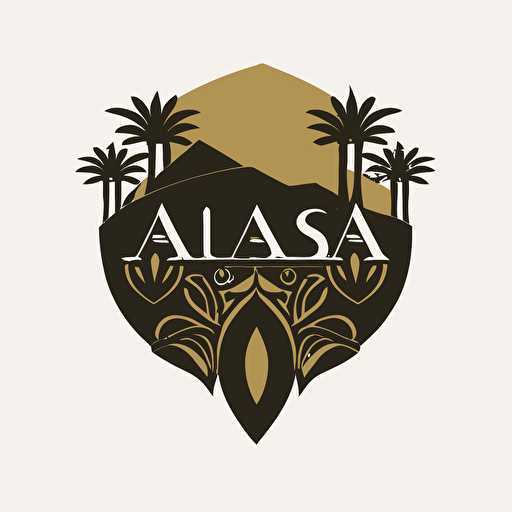 vector logo, with name “Arabia Archive”, clean, minimalist, emblem, oasis