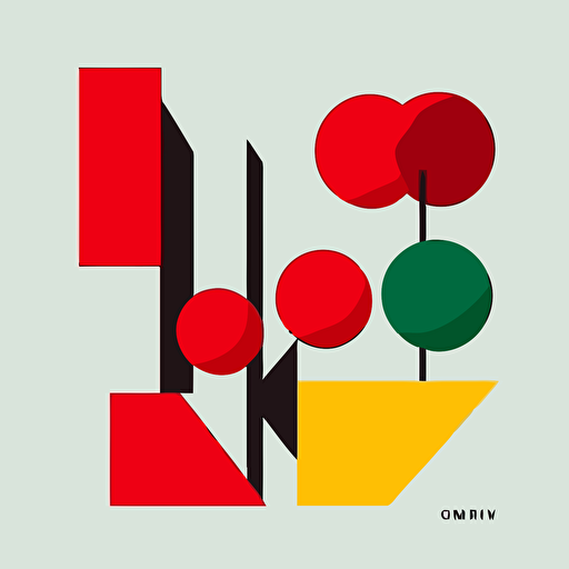 Nuanced, retro, Ivan Chermayeff-inspired, minimalistic vector logo, sleek modern cherry icon, dynamic angle, abstract thought, subtle indirectness, simplicity, "Basics Logos" by Index Books.