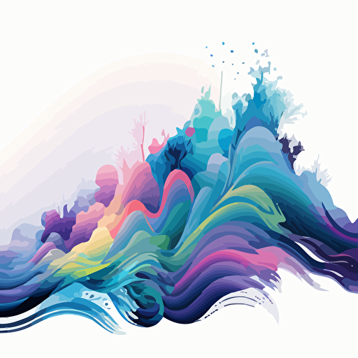 vector of an illustration of colorful wispy waves of mist and pixi dust