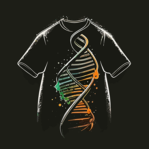 a logo using dna helix running. through the bottom of a hanger, comic style, vector