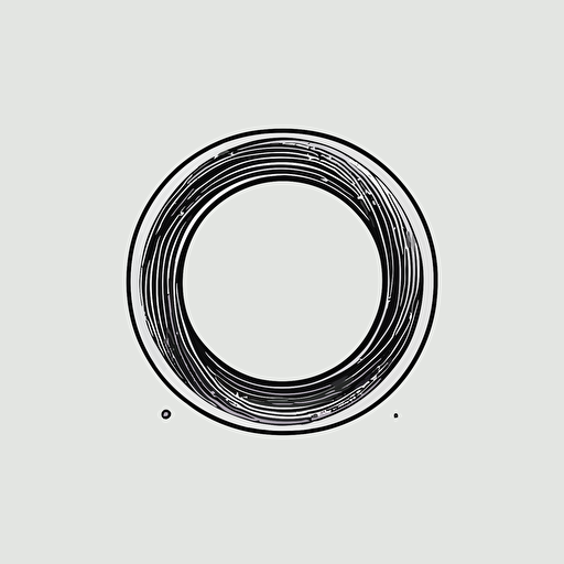 logo, simple, letter O inside circle, minimal line, vector