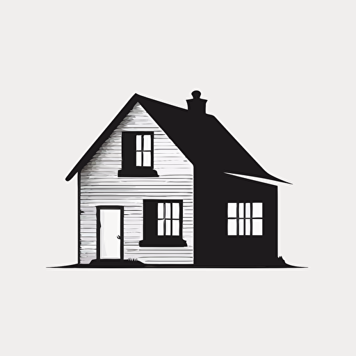simple house, vector style, icon, logo, easily recognizable, black on white background