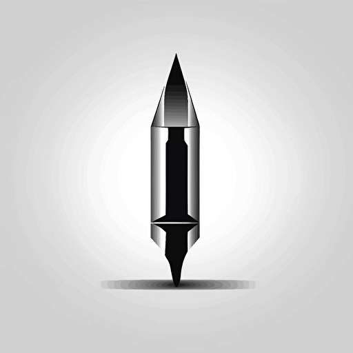 elegant logo of a 9mm bullet, vector, black logo, white background, plain colors