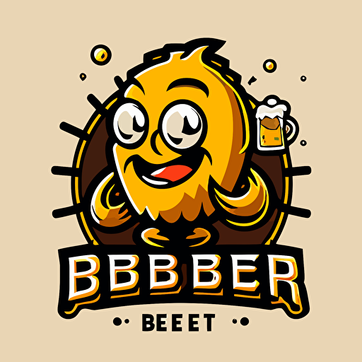 a mascot logo of beer, simple, vector