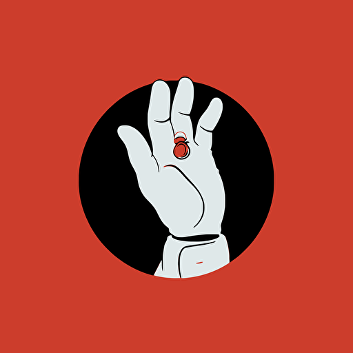 hand seen from top, white glove, comic, disney, vector