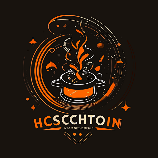 a logo, cooking, induction, black and orange, vector