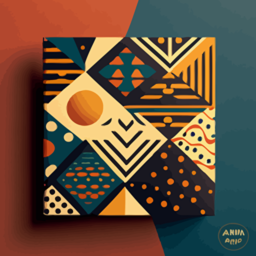 vector art african modular modern pattern ,simple shapes, clean shapes v5