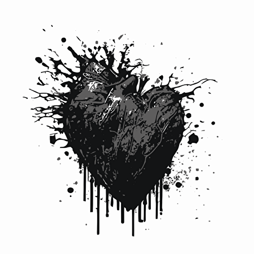 a rough hand drawn heart black vector on white background