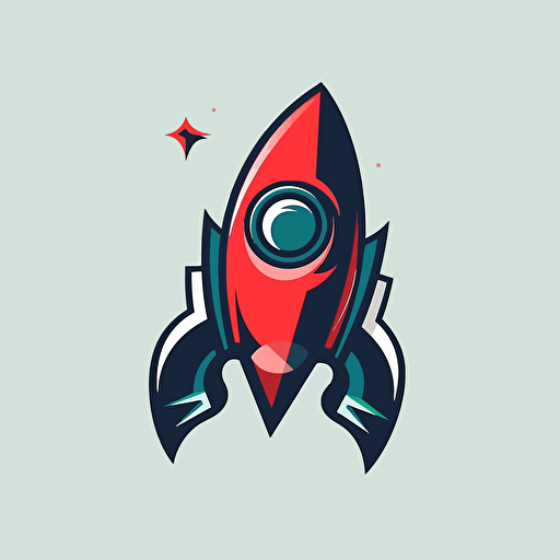 a mascot logo of a rocket, simple, vector