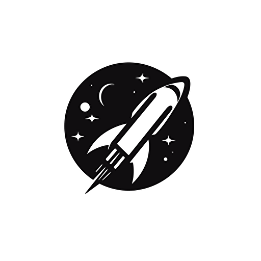 A simple silhouette drawing logo of a side view of vector space, style of minimalist art. White background, no shadow