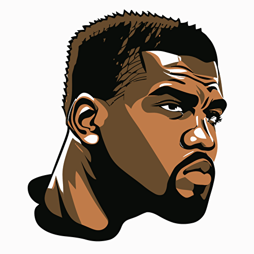Kanye west head, cartoon, svg, vector
