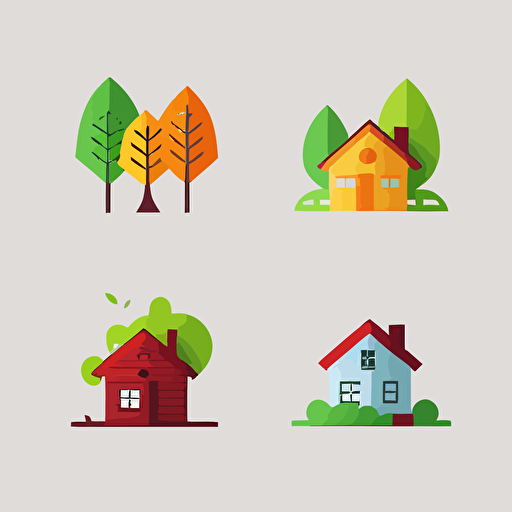 flat vector logos for housing simple colors