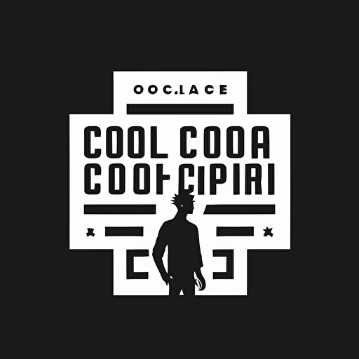 a emblem logo for a fashion brand, hip, young, urban, flat design, black and white, iconic, simple, vector