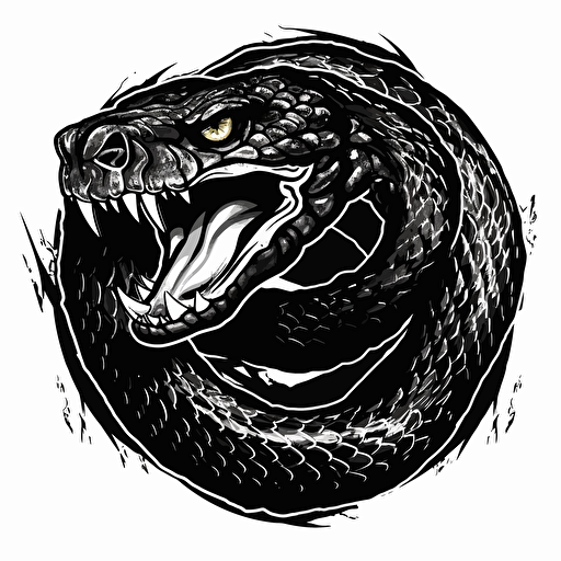 vector illustration of black snake, logo, hd