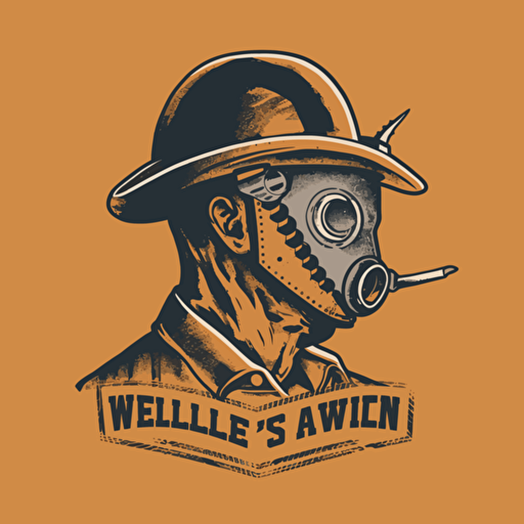 A simple vector logo design for a western welding company inspired by Saul Bass