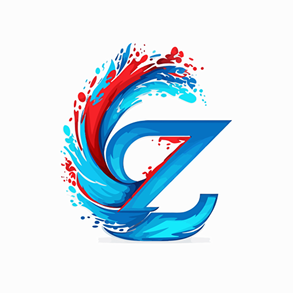 CZ logo design, vector, simple, illustrator, C, Z, blue color, white color, red color.