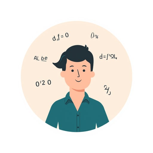 a person with math equations