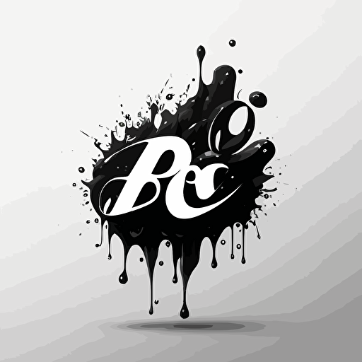 simple black and white water splash logo with 'BFC' in water splash logo vector abstract