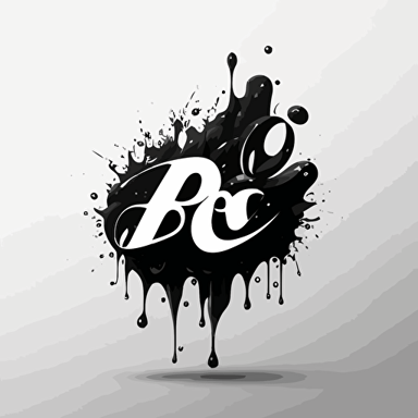 simple black and white water splash logo with 'BFC' in water splash logo vector abstract