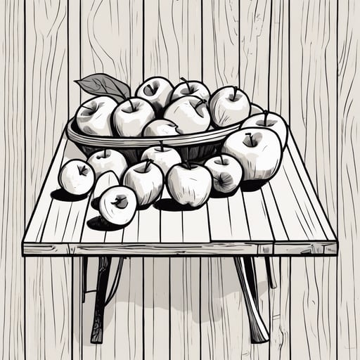 Fresh apples on a wooden table.