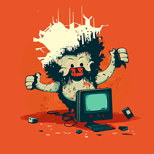 vector art of funny IT design