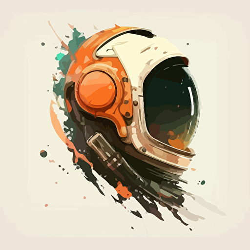 casco de astronauta, full color, estilo vector.