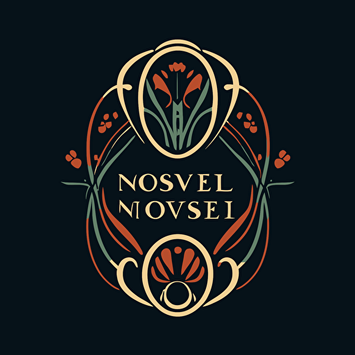 a logo of an own, simple, vector, minimalist, in style of art nouveau