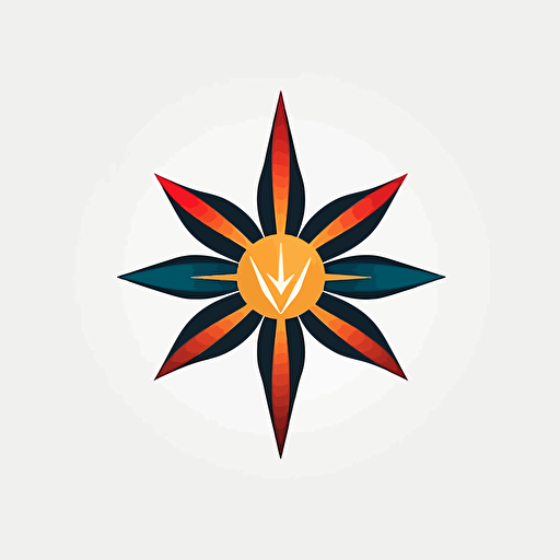 ircle emblem, starburst, minimalist logo, vector, abstract seed, futuristic, star trek style insignia