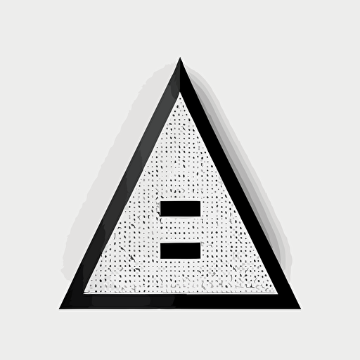 simple black and white minimalist vector logo in shape of triangle focused on technology and the number 3