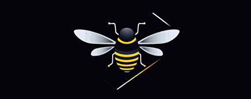 logo design robotic digital bee logo minimalistic, letters, hexagon, simple, vector, flat