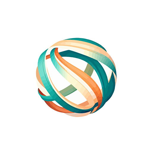 a logo of earth made of ribbons, simple, minimalistic, vector, trendy