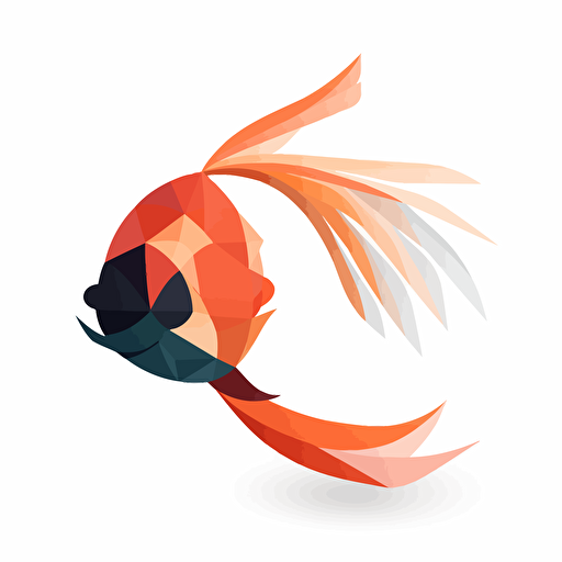 simplevector logo::1 koi fish, modern, detailed, white background