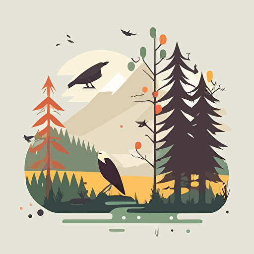 simplistic flat vector illustration nature
