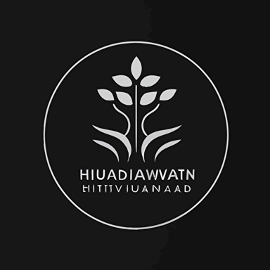 Minimalist vector based logo [white] on blank black background. Logo: Buwanga Way to Health Foundation. Based in Uganda, focused on healthcare.