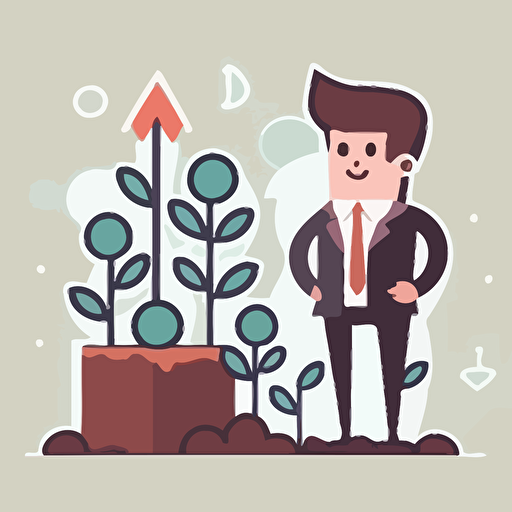 growing business cartoon vector flat