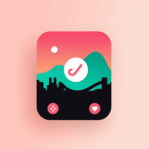 flat vector logo of events app, simple, minimal, location, music, events
