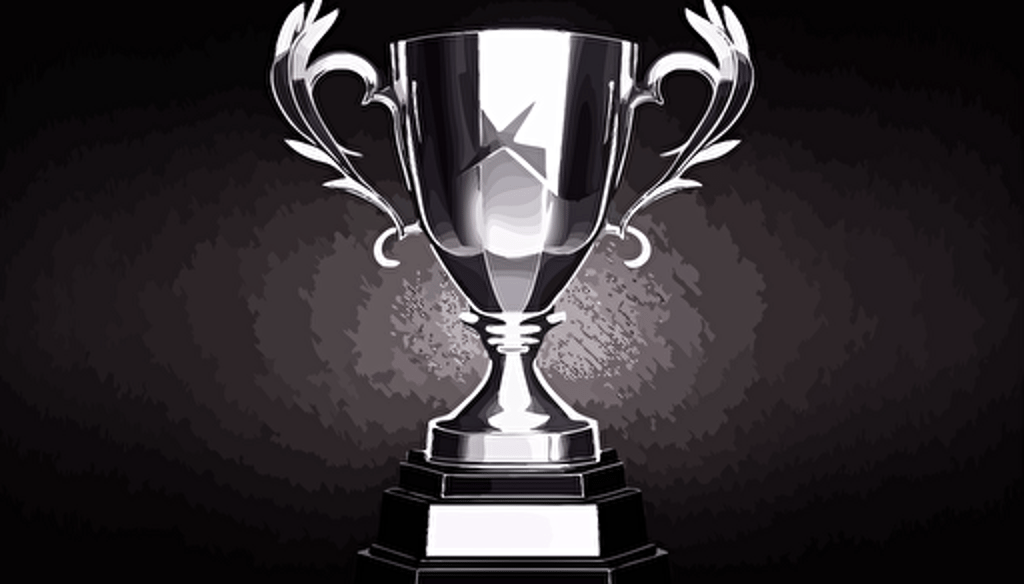 a playstation platinum trophy in bright light, vector art, simple, no background