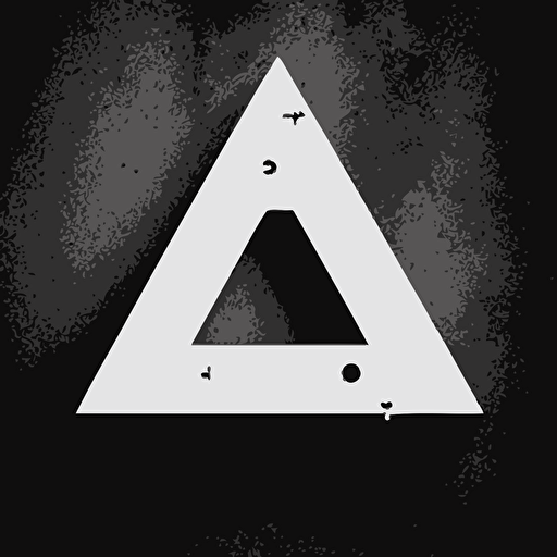 simple black and white minimalist vector logo in shape of triangle focused on technology and the number 3