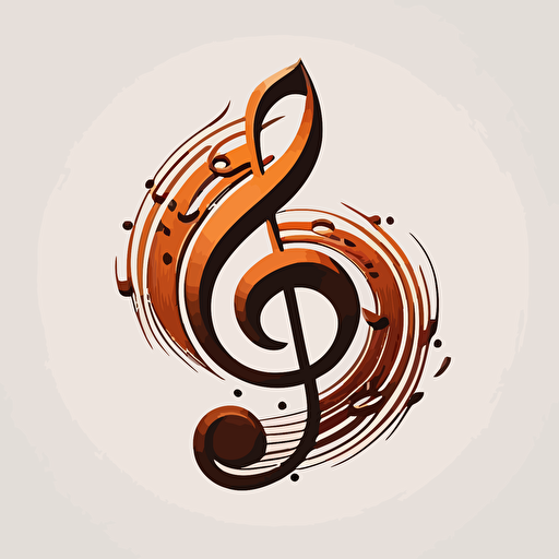 simple vector logo, tenor clef, music, basic