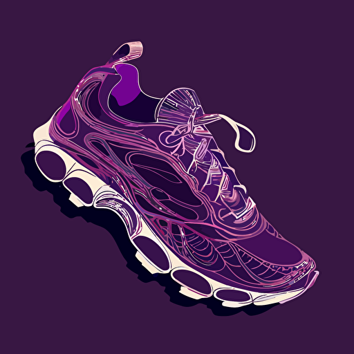 running shoe, vector, purple