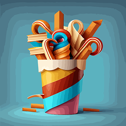 vectorial, colourful, fogon de churros y churrero
