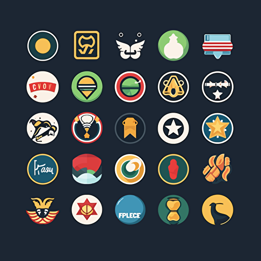 showcase of several logos, flat vector icon, commercial logo