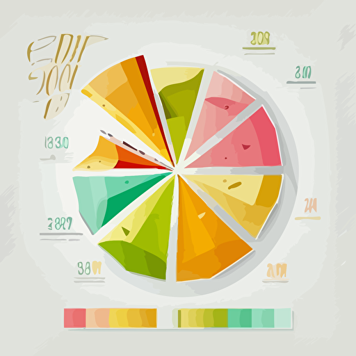 white background, flat illustration, vector style, piechart
