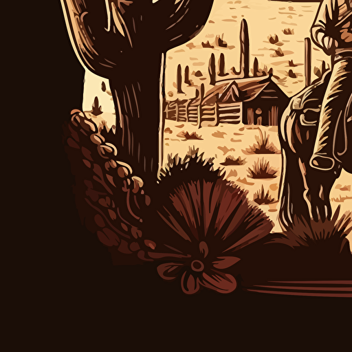 Old West doodle vector ilustration