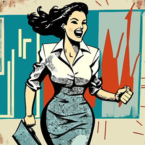 business women success, dated vectore illustration