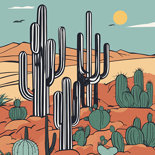 a collection of cacti in the desert