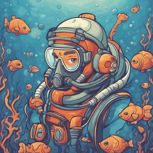 a man scuba diving
